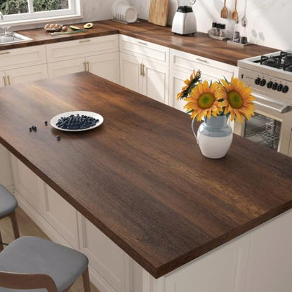 FunStick 15.8"x240" Brown Wood Countertop Contact Paper Peel and Stick Wood Grain Contact Paper for Cabinets Countertops Waterproof Self Adhesive Wood Wallpaper for Table Walls Counter Top Vinyl Wrap - size: 15.8" x 240"