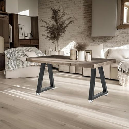 22 Inch Metal Desk Table Legs, Trapezoid Metal Coffee Table Legs,Heavy Duty Industrial Dinning Desk Leg with Adjustment Feet Pads (Bear Up to 800lb) - size: 22 '' Trapezoid