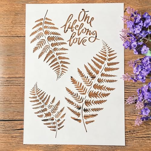 TIAMECH A4 Reusable Fern Plants Leaves Stencil for Painting - style: Fern Leaves