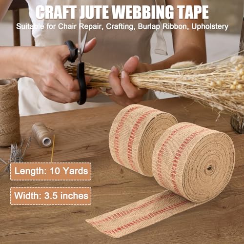 Craft Jute Webbing Tape, 10 Yards Width 3.5" Roll