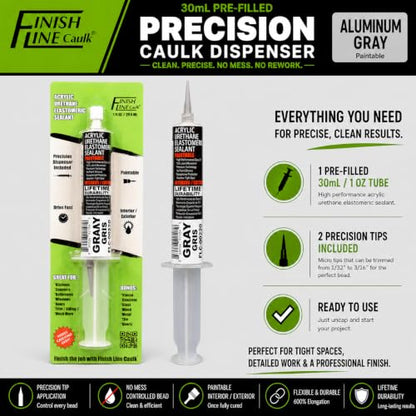 30mL Pre-Filled Precision Caulk Applicator Gray, 1-Pack - color: Aluminum Gray