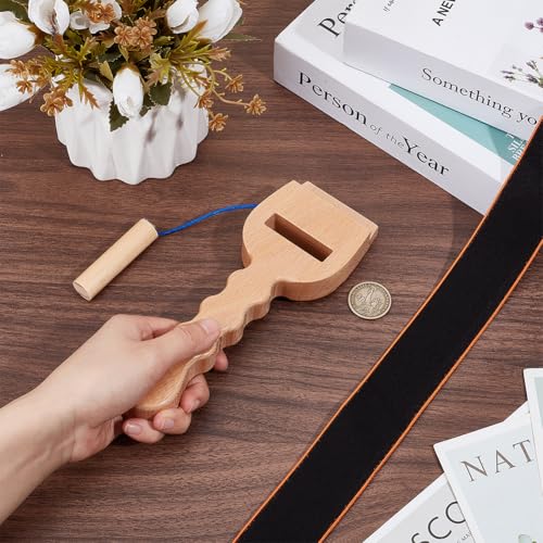 BENECREAT Webbing Stretcher Beechwood, Wood Handle Webbing Stretcher, Stretching Tool for Upholstery Repair Tools Supplies 7.8x2.7x0.8 inches - color: BurlyWood-Slotted version