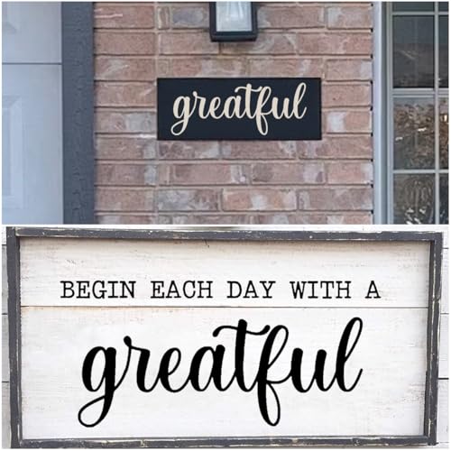 Large Grateful Stencils for Painting - 6 Pack Grateful Stencil Templates for Painting on Wood, Reusable Letter Stencils for Chalkboard Wood Crafts Signs & Home Front Door Mat Decorations - style: Grateful