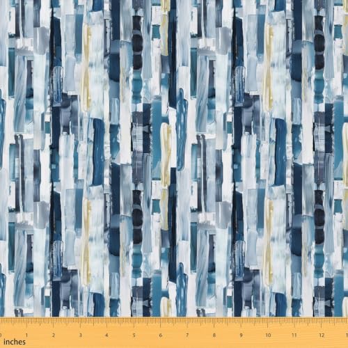 Ombre Fabric By The Yard, Gradient Upholstery Fabric, Stripe Abstract Wood Grain Decorative Fabric, Grunge Watercolor Indoor Outdoor Fabric, Modern DIY Art Waterproof Fabric, Blue, 10 Yards - color: Multi 14, size: 10 Yards