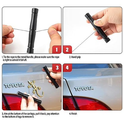 Gomake Emblem Removal Tool Vinyl Wraps Car Surface Logo PlateLine Remover Tool for Car Wrapping Film Installation with 3PCS Replacement PE Cables-Red - color: Black