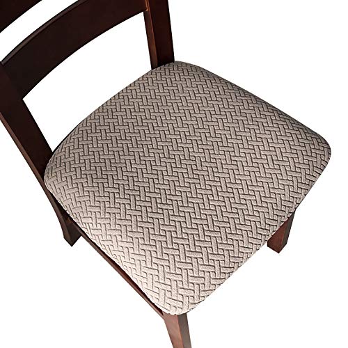 Genina Seat Covers for Dining Room Washable Chair Seat Slipcovers Set of 4 - color: Taupe, size: 16-20in Not waterproof