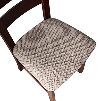 Genina Seat Covers for Dining Room Washable Chair Seat Slipcovers Set of 6 - color: Taupe, size: 16-20in Not waterproof