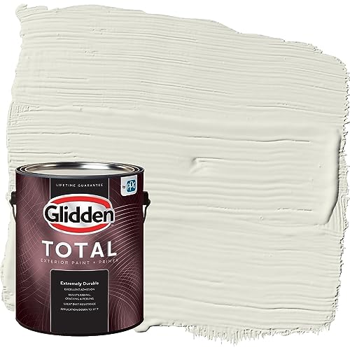 Glidden Total Exterior Paint & Primer All-in-One, Rain Cloud/Green, Semi-Gloss, 1 Gallon - color: Rain Cloud, size: 128 Fl Oz (Pack of 1)