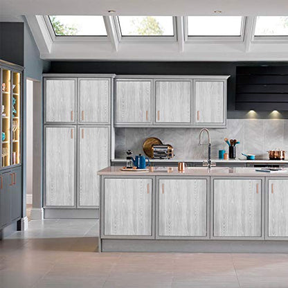 Gray Wood Contact Paper 17.71 x 118 Inch Wood Grain Texture Peel and Stick Wallpaper Adhesive Paper Light Grey Wall Covering Desk Shelf Drawer Liner Cabinets Wardrobe - color: Gray Wood, size: 17.7" x 118"