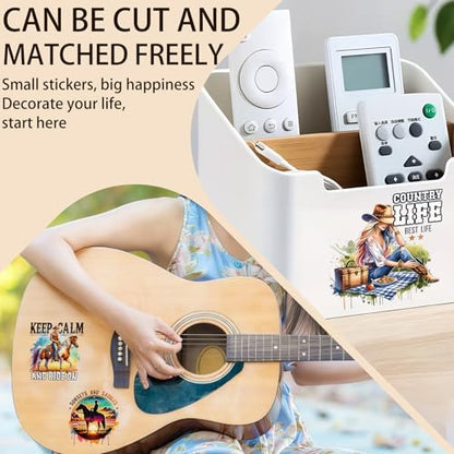 2 Sheets Rub on Transfers for Crafts, Cowboys Furniture Transfers for Wood, Glass, Plastic & Ceramics, Decorative Decals - style: Cowboy Quotes