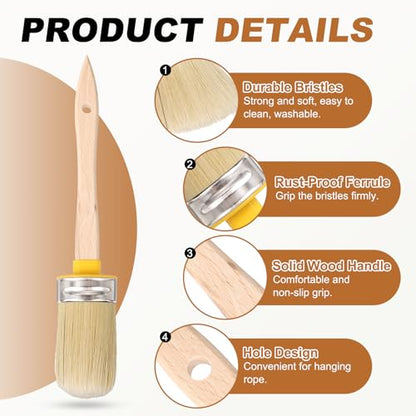 uxcell Wax Paint Brushes 2x1.2 Chalk Stencil Brush Oval PET Fiber Bristle - size: 2 x 1.2 Inch