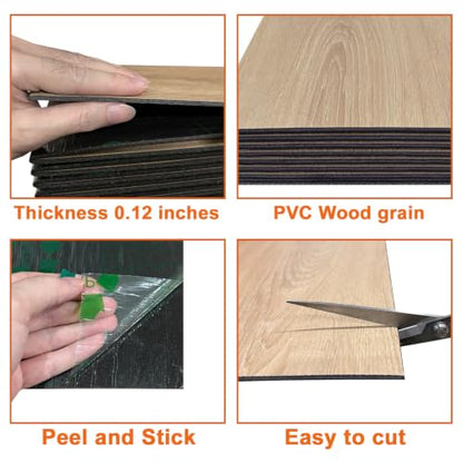 Yutianli Acoustical Wood Wall Panels Peel and Stick 17-Piece 14.2" X 9.5" Faux Wood Slat Panel Artificial Black Oak Wood Grain PVC Self-Adhesive Soundproof 3D Wall Panel Foam Wallpaper - color: Oak