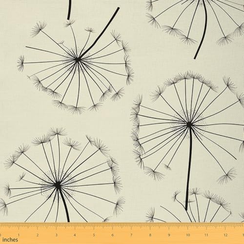 Feelyou Dandelion Botanical Fabric By The Yard Decorative - color: Multi 27, size: 1 Yard