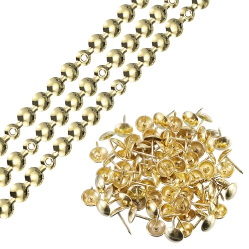 uxcell 3Pcs Upholstery Tacks Strips Nail Trims 1Meter 11mm Gold - color: Gold