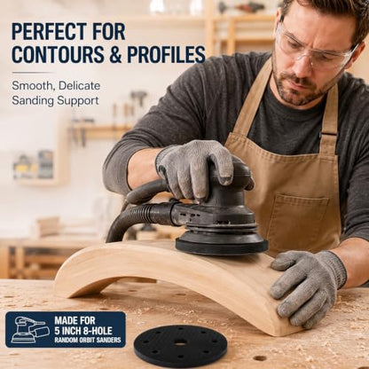 5 Pack 5 Inch 9 Holes Interface Pads 10mm Orbital Sander Pads