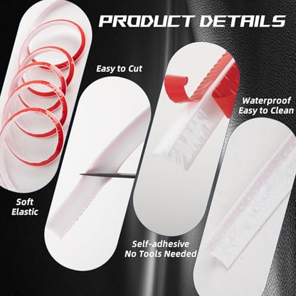 Flexible Quarter Round Molding Trim - Peel and Stick Silicone Caulk Strip - color: White, size: 118 Inch