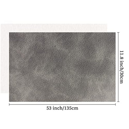 Dark Gray Soft Faux Suede Fabric 30x135cm Synthetic Faux Leather Frosted Leatherette for Pouches Wallets Keychains Making - color: Dark Gray