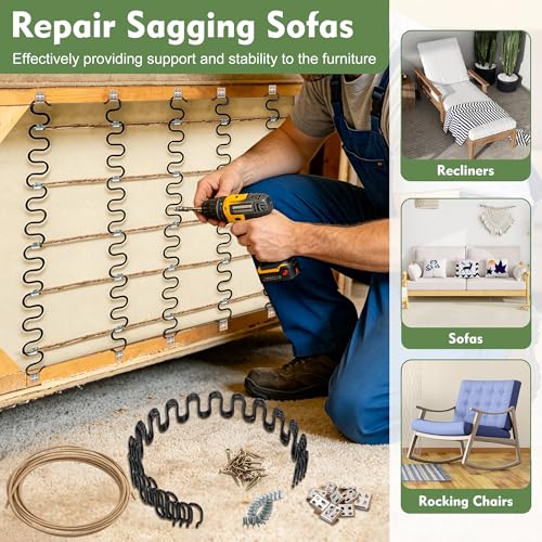 25" Couch Spring Repair Kit, 4Pack Upholstery Spring Seat Repair