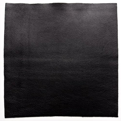 Natural Grain Cow Leathers: 12'' x 12'' Pre-Cut Leather Pieces (Black, 5 Pieces) - color: Black, size: 5 Pieces