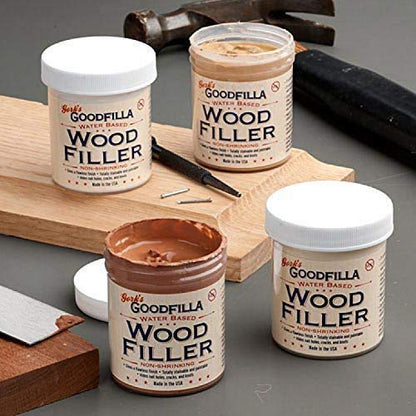 Goodfilla Walnut, 8 oz, Wood and Grain Filler, Stainable, Tintable, Sandable, Zero Waste, Non-Toxic, USA Made - color: Walnut, size: 8 oz