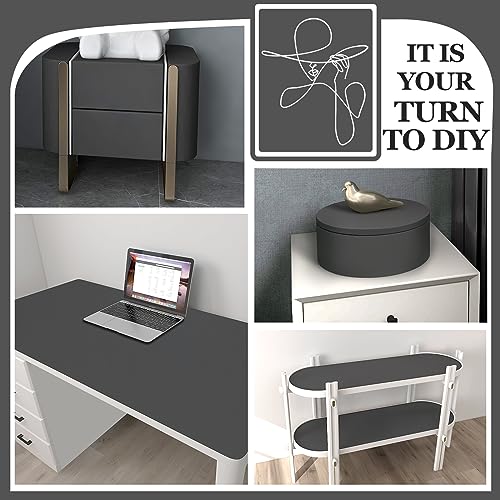 practicalWs 15.7"x 984.2" Grey Wallpaper Self Adhesive Peel and Stick - color: Dark Gray, size: 15.7" x 984.2"