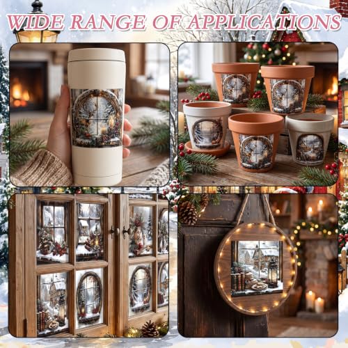 16 Pcs Christmas Rub on Transfers for Crafts Furniture - color: Christmas