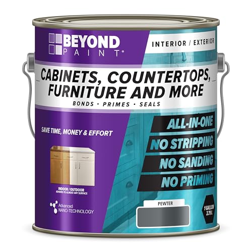 Beyond Paint Furniture, Cabinets and More All-in-one Refinishing Paint Gallon, No Stripping, Sanding or Priming Needed, Pewter - color: Pewter