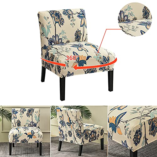 Eco-Ancheng Armless Chair Slipcover Removable Armless Accent Chairs Covers Washable Armless Slipper Chair Slipcover Printed Armless Chair Furniture Protector Covers for Living Dining Room Hotel - color: A14