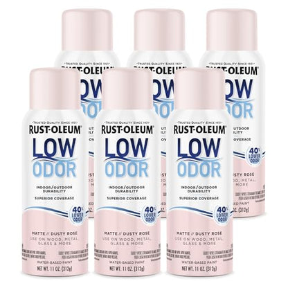 Rust-Oleum Low Odor Premium Spray Paint, Matte Dusty Rose - color: Dusty Rose, size: 11 Ounce (Pack of 6)