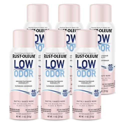 Rust-Oleum Low Odor Premium Spray Paint, Matte Dusty Rose - color: Dusty Rose, size: 11 Ounce (Pack of 6)