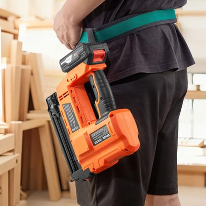 VEVOR Cordless Brad Nailer, 18 Gauge, 20V Battery Powered Nail Gun, with 500 pcs Nails, 2.0 Ah Li-ion Battery and Charger, Adjustable Nailing Depth, for Home Improvement, Woodworking, DIY Project - size: 18 Gauge - 1 Battery
