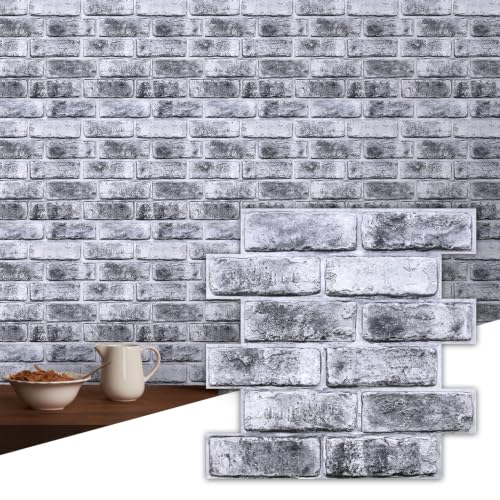 Commomy 3D Wall Panels Peel and Stick Faux Brick 10 Pcs 11.8" x 11.8" - color: Brick-WRC