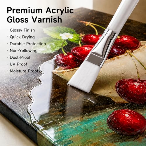 Shuttle Art Gloss Varnish for Acrylic Painting,8.45oz, Clear Acrylic Sealer - style: 8.45oz gloss varnish