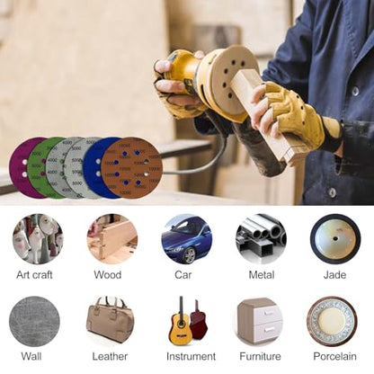 5 Inch 8 Holes Sanding Discs Hook and Loop, 30Pcs Wet Dry Sandpaper, 2000 3000 4000 5000 7000 10000 Grit Sandpaper, Round High Grit Sand Paper for Orbital Sander - size: 2000-10000 Grit