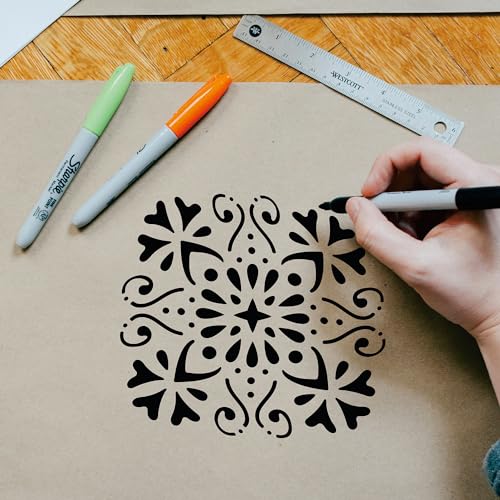 16 Pcs Mandala Stencils for Painting, 6x6 Inch Reusable DIY Templates