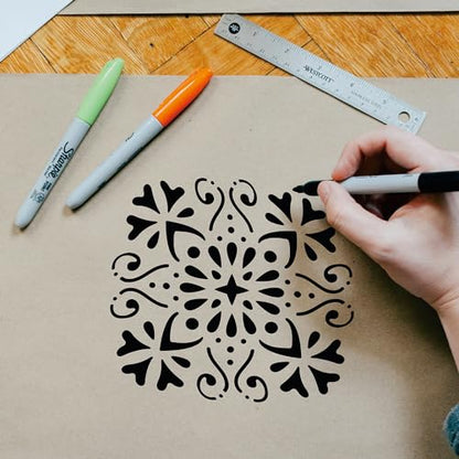 16 Pcs Mandala Stencils for Painting, 6x6 Inch Reusable DIY Templates