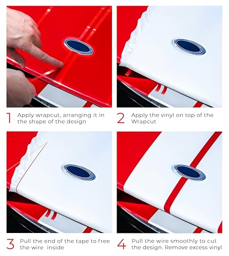 VViViD Wrap Cut 32ft (10M) Vinyl Wrap Edge Cutting Detailer Tape (2 Rolls + Squeegee) - size: 2 rolls + Squeegee