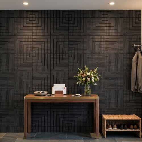 WoveN SounD Acoustic Wall Panels, Black Oak, 16 Pack, 12x12 in - color: Enframe, Black Oak, 16 Pack