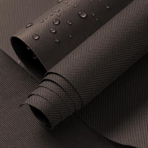 ANMINY 100% Waterproof Fabric Marine Canvas, 58"W 600D, 10 Yards Dark Brown - color: Dark Brown, size: 10 Yards