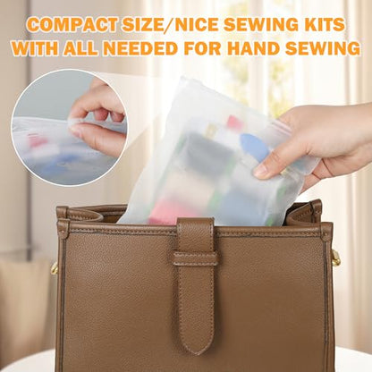 43PCS Sewing Kit for Adults – Needle and Thread Kit with Big Eye Needles, Threader & Strong Thread – for Hand Sewing, Repairs & Patching, Daily Use