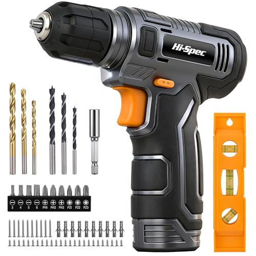 Hi-Spec 8V USB Power Drill Driver Bit Set with Hanging Kit for DIY, Gray - color: Gray, size: 75PCS
