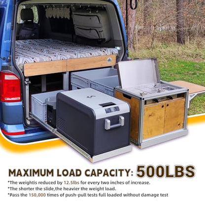 500 Lbs Heavy Duty Drawer Slides 12 14 16 18 20 22 24 26 28 30 32 34 36 38 40 56 60 Inch Side Mount Rails Full Extension Ball Bearing Industrial Rail Tool Box Runner -with 24 pcs M6 Screws - size: 22 Inch, style: 500LB/W:76mm(NO Lock)