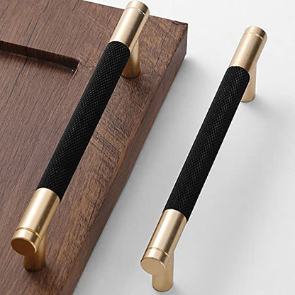 24 Pack 5 Inch 128 mm Bar Cabinet Pulls Gold and Black Knurled Handles for Brushed Gold Drawer Pulls Cupboard Aluminum Handles - color: Gold and Black, size: 5 Inch
