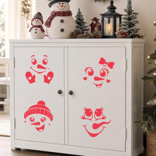 AFRITEE Christmas Stencils for Crafts Reusable Snowman Template for Wall - style: Snowman