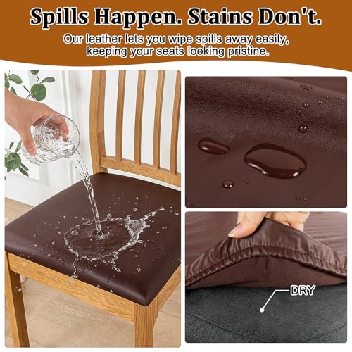 Chair Covers Waterproof,Chair Covers for Dining Chairs,Coffee,Set of 2 - color: Model a - Coffee, size: set of 2