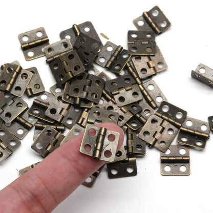 BokWin Mini Hinge for Wooden Jewelry Box, 50PCS, 13 x 12 mm