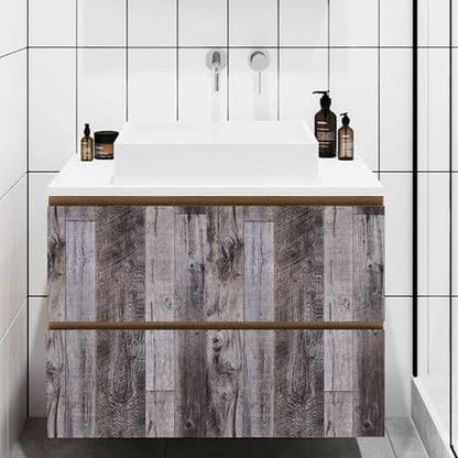 Yun-aeon Natural Wood-Gray Contact Paper Peel and Stick Wallpaper - color: Natural Wood-Gray, size: 34.6" x 480"