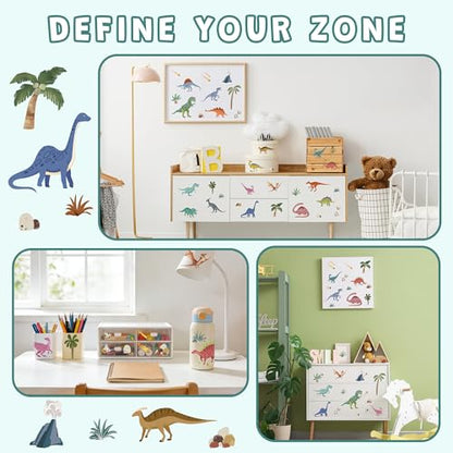 Joeyan Rub On Transfers for Crafts and Furniture, 2 Sheets Large Dinosaur Rub on Stickers DIY Animal Transfer Decals for Wood Glass Metal Canvas Porcelain Plastic Home Decorations, 11" x16" - style: Dinosaur
