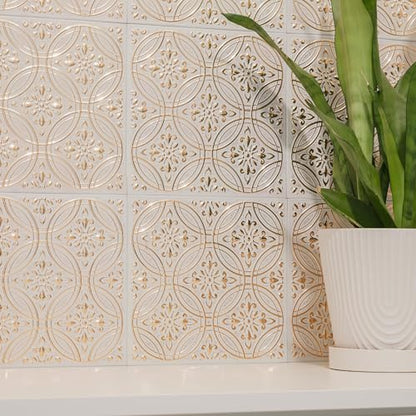 Peel and Stick Metal Tiles, Pastel Painted Gold, 10-Pack - style: Pastel Painted Gold