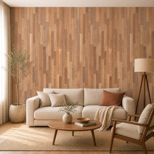 MelunMer Wood Peel and Stick Wallpaper Wood Plank Contact Paper 236”×197” - color: Brown, size: 23.6" x 197"